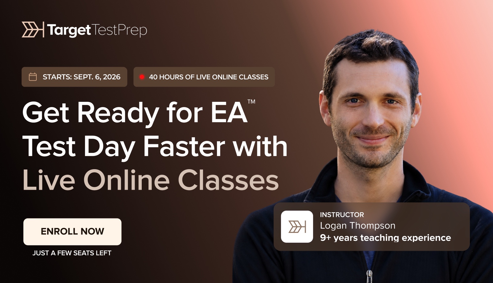 Target Test Prep live online Executive Assessment class with Logan Thompson, classes start September 6